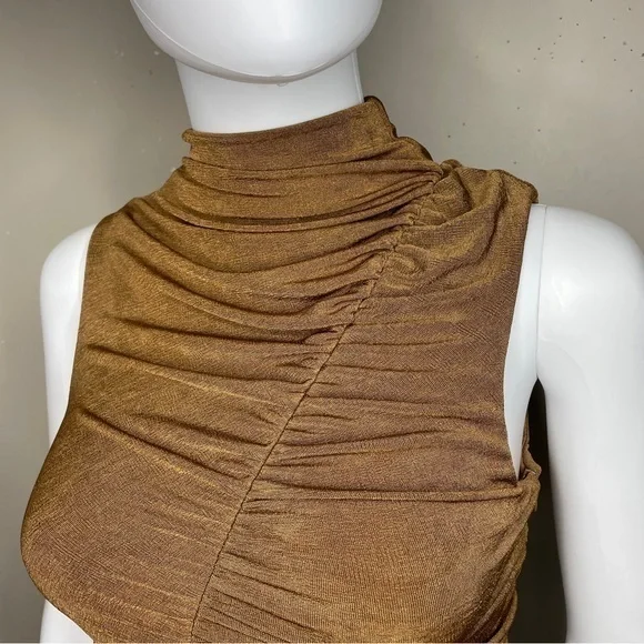 Elegant Brown/dark green Midi Dress - Picture 3 of 4